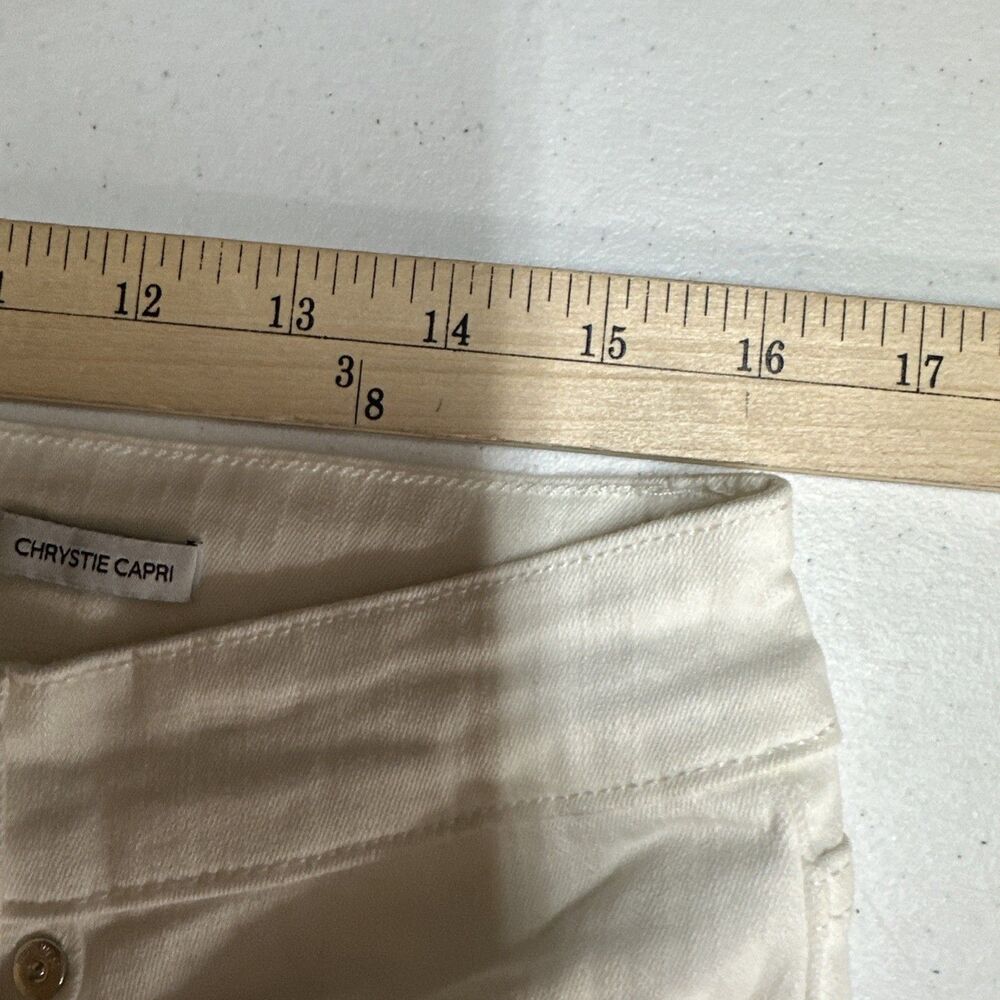 Nine West Chrystie Capri Pants Jeans Size 12 White Relaxed Mid-Rise Casual NWT - Picture 8 of 9